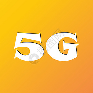 5G 图标符号 Flat 现代网络设计 有长阴影和文字空间按钮插图邮票数据令牌质量框架标签边界技术背景图片