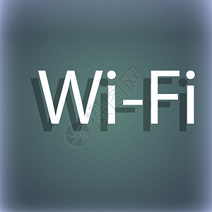 wifi标志矢量图免费 wifi 上网标志 无线网络符号 无线网络图标 在与阴影和空间的蓝绿色抽象背景为您的文本背景