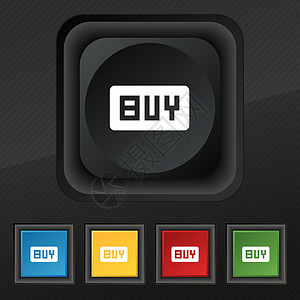 购买 在线购买美元使用图标符号 一套五色 时髦的黑纹理按钮用于设计设计背景图片