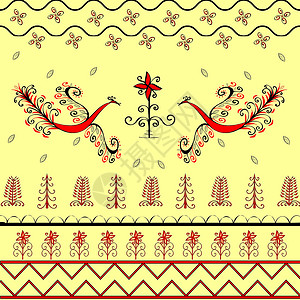 红红孔雀鸟装饰品背景图片