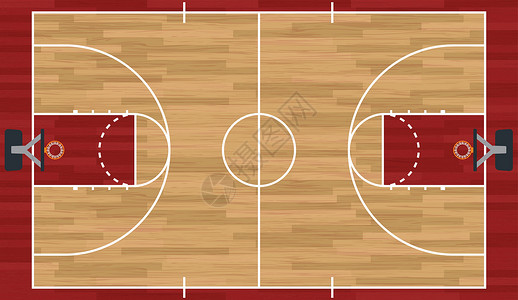 现实的篮球法庭插图木头鸟瞰图运动木地板篮球场边线游戏硬木边界背景图片