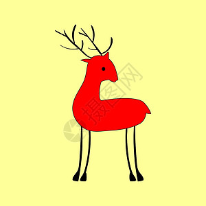 民族风格的红鹿背景图片
