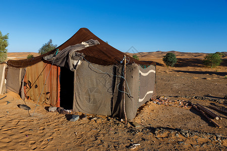 莫罗科州萨哈拉的贝都因人帐篷背景