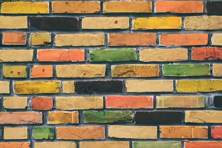 色彩多彩的砖墙模式建造建筑学街道建筑背景图片