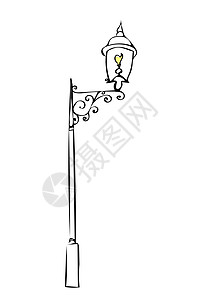 古老旧街灯图纸街道蜡烛路灯灯柱照明邮政气体背景图片