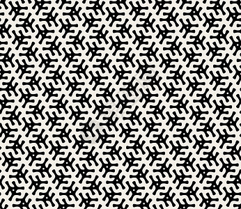 矢量无密封的黑白四边六角有机形状模式背景图片