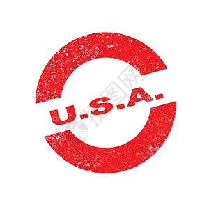 美国橡胶油墨绘画插图艺术品艺术墨水橡皮邮票红色背景图片
