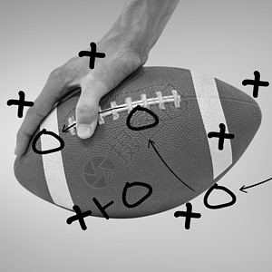 美国足球运动员投球的 近视图像综合集成图象绘图插图战略团队体育男性男人计算机竞技数字背景图片