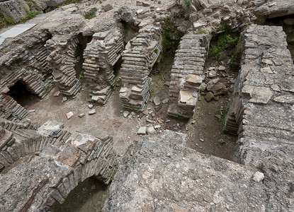 土耳其佩加罗马浴池的废墟高清图片
