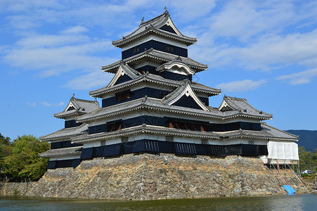 松本城堡旅游旅行历史池塘观光背景