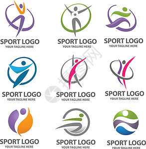 Logo运动和健身用具背景图片