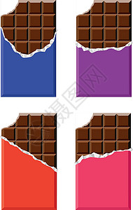 纸糖巧克力条的矢量收集糖果牛奶正方形营养巧克力美食插图收藏可可乐趣插画
