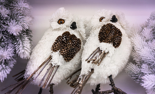 猫头鹰造型由天然材料制成的白猫头鹰背景