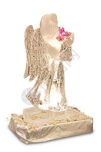 冰雕塑雕像艺术宴会白色婚礼时尚雕刻天鹅背景图片