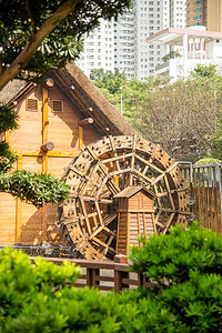 C 香港南里安花园的绝对完美之馆花园寺庙公园城市金子池塘文化建筑宝塔市中心背景图片