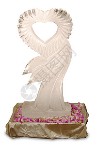 冰雕塑宴会时尚雕刻婚礼天鹅艺术白色雕像背景图片