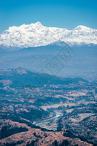尼泊尔喜马拉雅山的观景情况高清图片