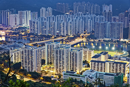 香港夜景观住房风景城市摩天大楼旅行场景住宅公寓街道背景图片