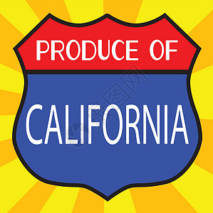 加州鲈生产加利福尼亚盾牌插画