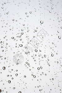 窗户上下着雨滴灰色反射天气团体气泡液体玻璃水滴背景图片