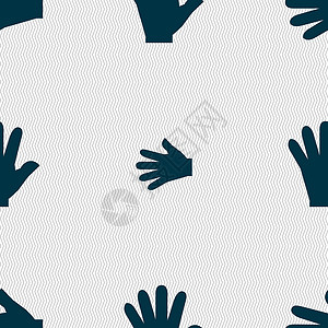 手图标标志 具有几何纹理的无缝模式 韦克托网站团队电脑友谊手指棕榈帮助阴影互联网技术背景图片