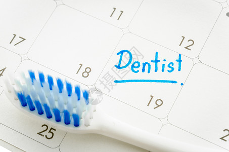 日历中的提醒性牙医任命表背景图片