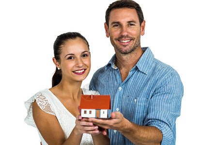微笑的夫妇宿舍模式模型背景图片