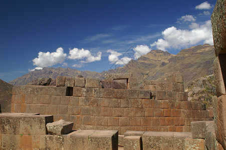 Pisac的印加废墟纪念碑历史性历史路线文化马丘比丘遗产灰色背景图片