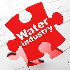 拼图背景上的行业概念水工业难题力量解决方案炼油厂植物玩具汽车技术工业红色背景图片