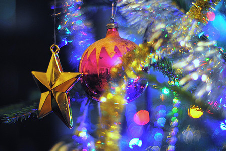 圣诞树装饰品玩具背景图片