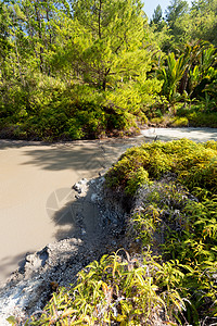 印度尼西亚Manado附近硫湖的硫湖公园土壤陨石蓝色旅行生态火山口旅游矿业行动背景图片