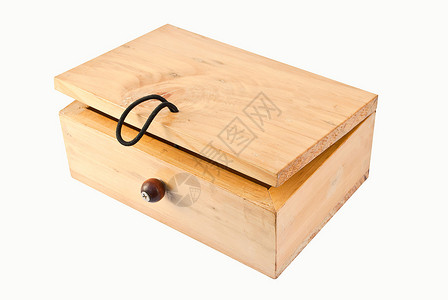 白色背景上的木框盒子棺材胸部木头安全艺术礼物棕色案件背景图片