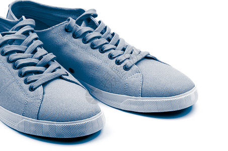 灰色运动鞋蓝色健身文化衣服运动青年帆布鞋步行鞋服装健康背景图片