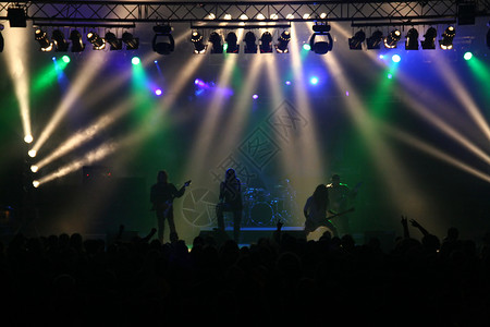 音乐演唱会表演享受电气金属团体演员硬石音乐家头条欢呼岩石背景图片