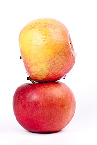 两个红苹果背景浅色苹果汁维生素水果味饮食水果背景图片
