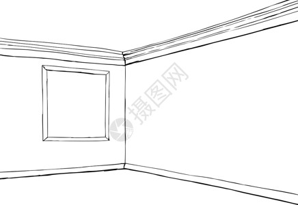 有空图片框架的空空房间背景图片