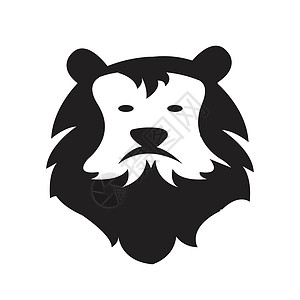 狮子LOGO狮子标头Logo Head漫画风格白色吉祥物标志自豪鬃毛动物哺乳动物食肉权威统治插画