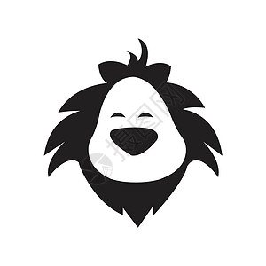 狮子LOGO狮子标头Logo Head漫画风格吉祥物危险标志贵族动物哺乳动物食肉力量黑色权威插画
