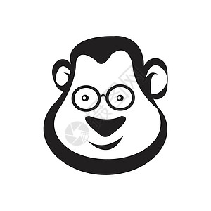荣耀资质猴子头图标矢量派对资质广告丛林大猩猩打印木偶卡通片灵长类插图插画