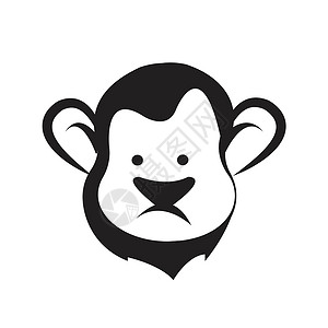 荣耀资质猴子头图标矢量标签卡通片乐趣胜利大猩猩打印狒狒派对优点广告插画