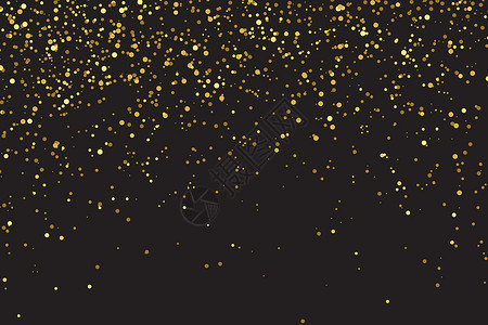 黑色背景上的金亮光色纹理粮食魅力插图微光金属庆典灰尘纸屑辉光火花背景图片