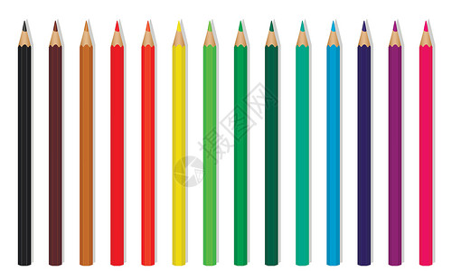矢量彩色木铅笔背景图片