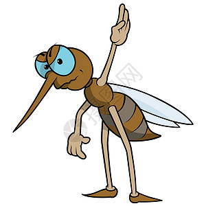 加利以举手的蚊子插画