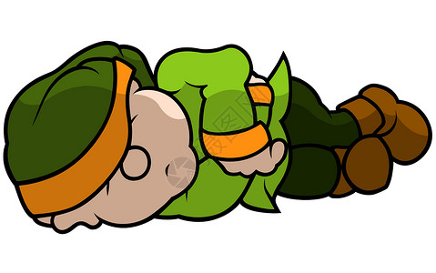 绿矮人沉睡漫画绘画睡觉卡通片小精灵数字童话插图睡眠矮人背景图片