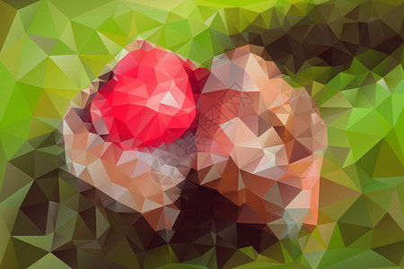 抽象低聚背景几何三角形艺术墙纸红色折纸多边形几何学马赛克情人插图背景图片