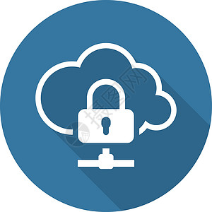 云数据保护图标 平面设计互联网插图商业标识网络安全技术挂锁背景图片