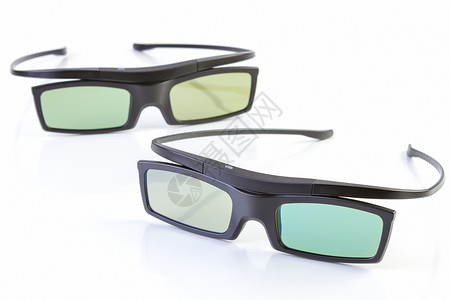 白色3D眼镜工作室电影闲暇镜片光学洞察力立体声绿色技术剧院背景图片