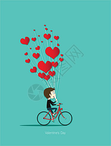骑红色自行车的男孩背景图片