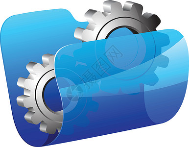 linux操作系统带设置符号的蓝文件夹设计图片