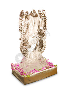 冰雕塑艺术天鹅雕像婚礼宴会雕刻时尚白色背景图片